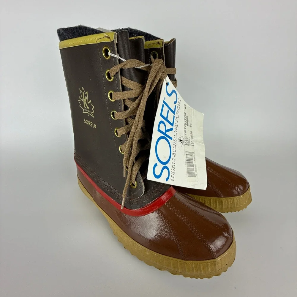 Vintage‎ Sorel Kaufman Winter Snow Boots Mens Size 7 Brown 850 New Insulated
